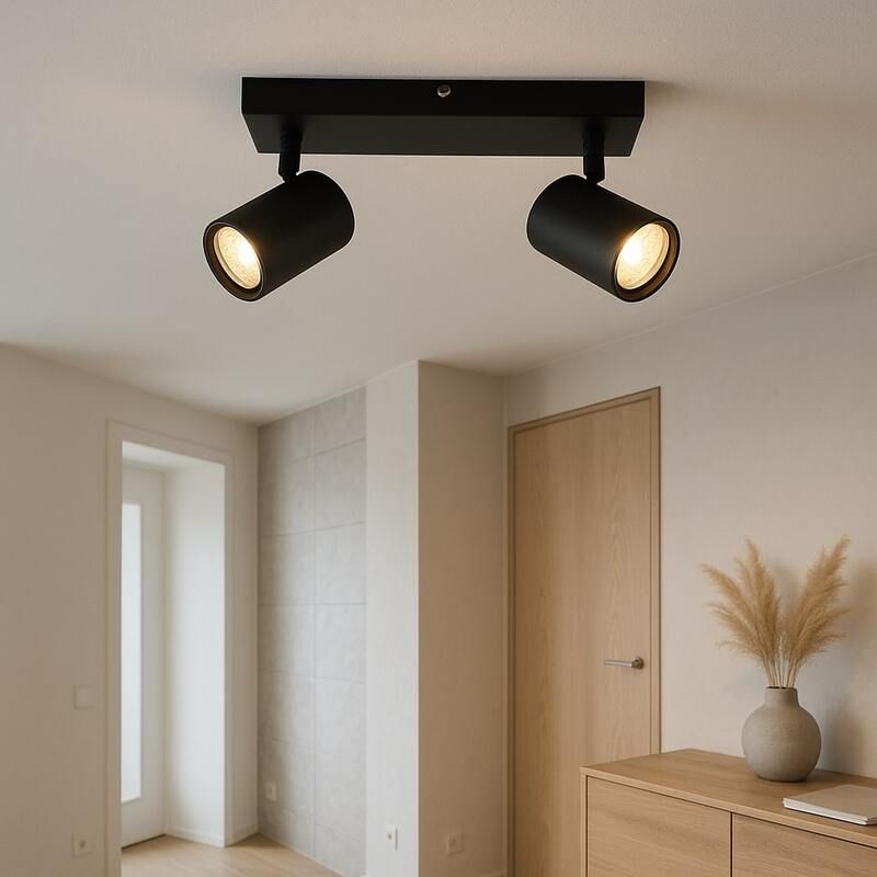 Moderne plafondspot zwart, Elena