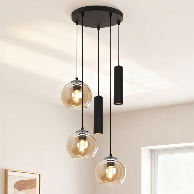 Moderne hanglamp zwart, Gianni