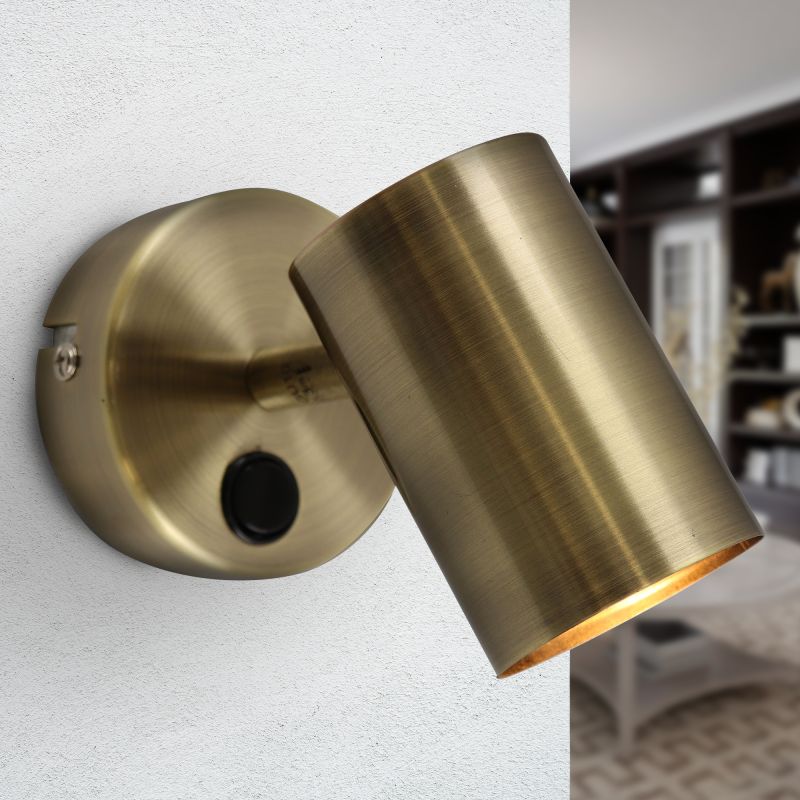 Moderne wandlamp brons, Elena, met schakelaar Moderne wandlamp brons, Elena, met schakelaar