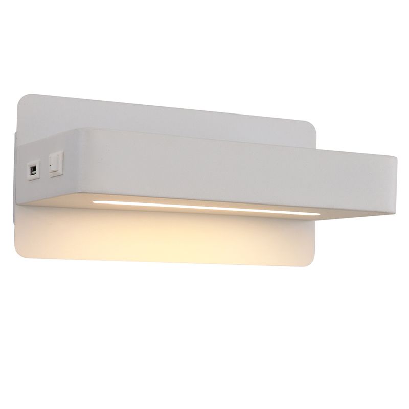 Moderne wandlamp wit, Gregor, 10W, 3000K LED, met schakelaar