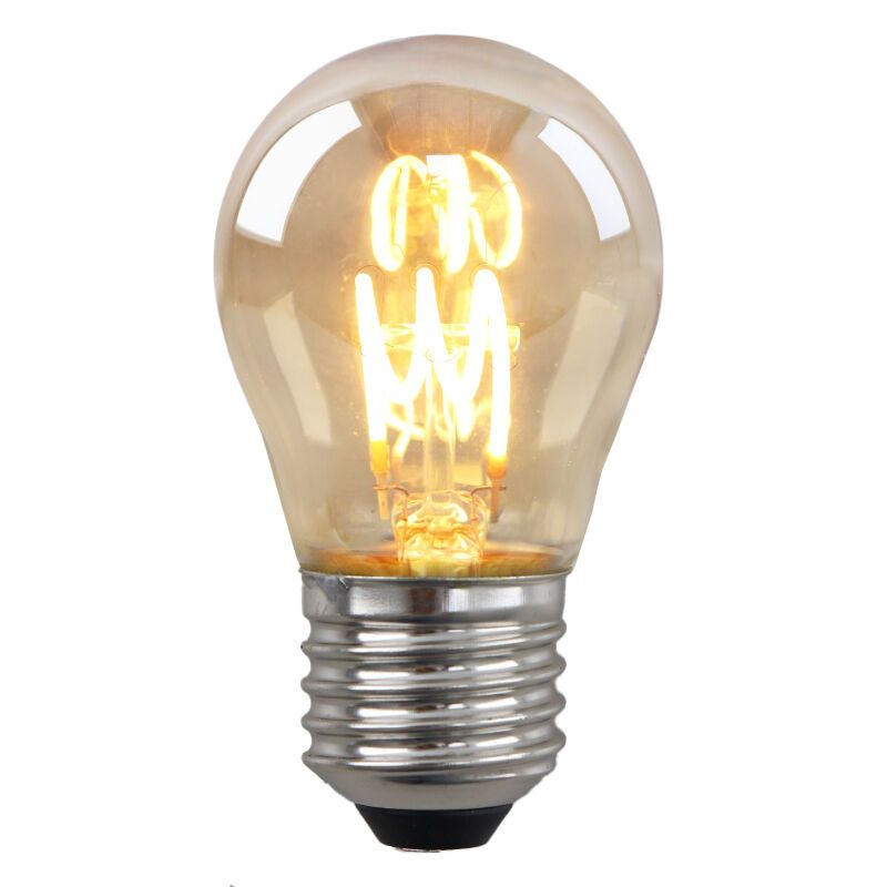 Dimbare Olucia E27 LED filament lamp Tuelo, amber, 4W, 2200K
