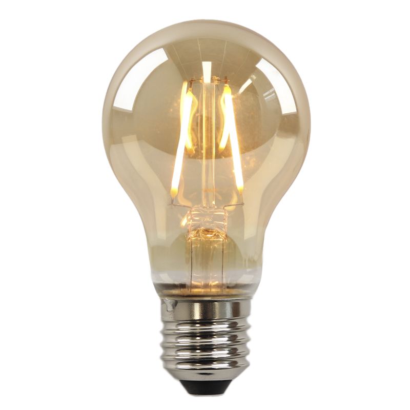 Dimbare Olucia E27 LED filament lamp Yona, amber, A60, 2W, 2200K