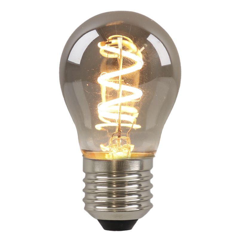 Dimbare Olucia E27 LED filament lamp Tuelo, grijs, P45, 4W, 2200K Dimbare Olucia E27 LED filament lamp Tuelo, grijs, P45, 4W, 2200K