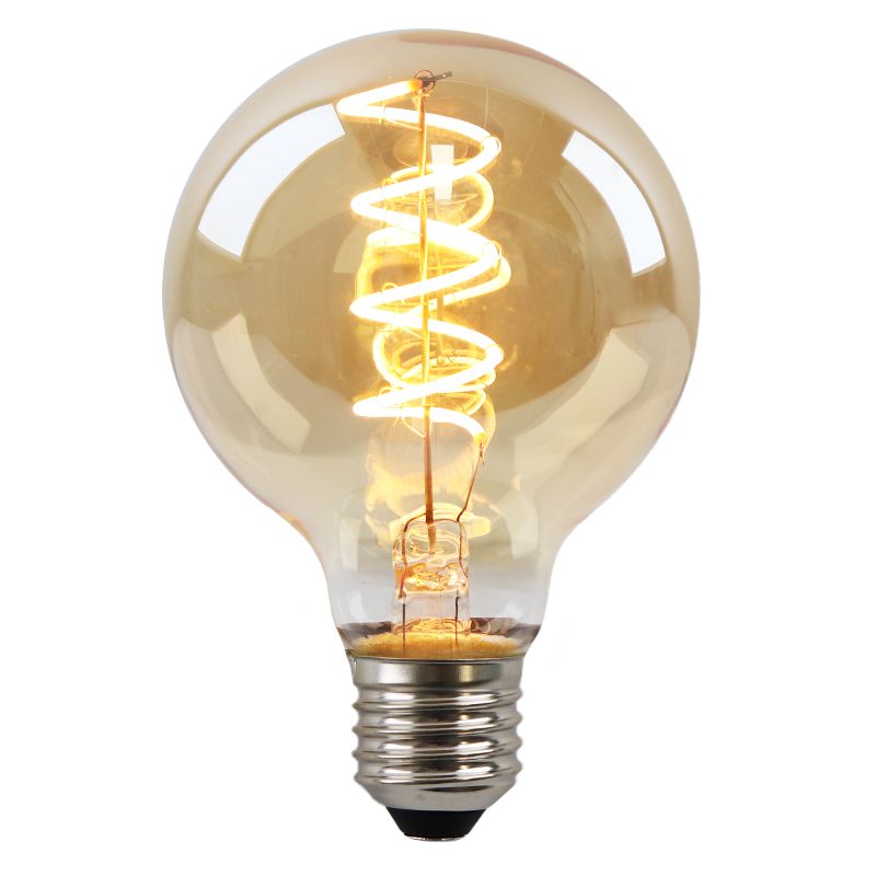 Dimbare Olucia E27 LED filament lamp Tuelo, amber, G80, 4W, 2200K