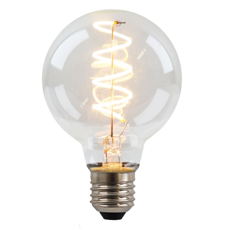 Dimbare Olucia E27 LED filament lamp Tuelo, G80, 4W, 2700K