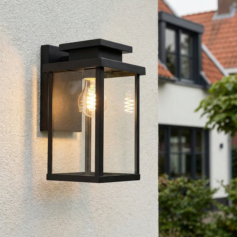 Moderne buitenlamp zwart, Tiamo, IP44 Moderne buitenlamp zwart, Tiamo, IP44