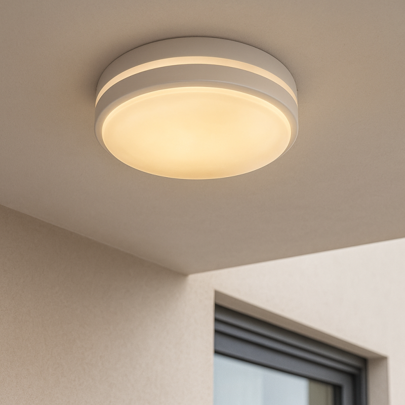 Kunststof buitenlamp wit, James, IP54