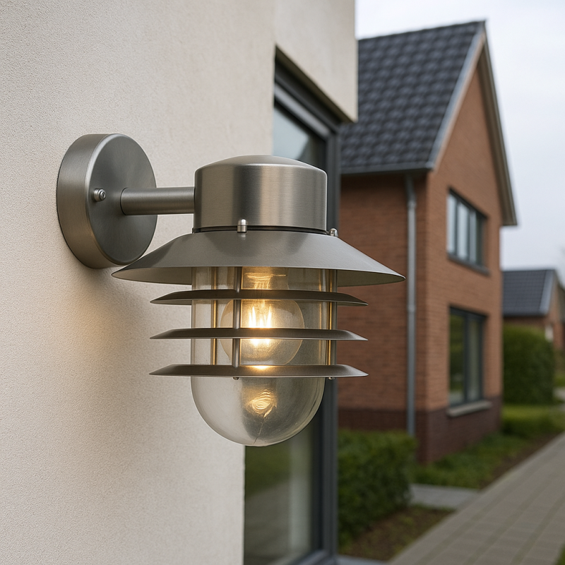 Rvs buitenlamp zilver, Felice, IP44 Rvs buitenlamp zilver, Felice, IP44