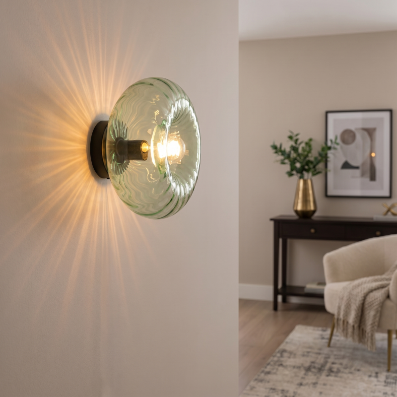 Retro wandlamp groen, Diane