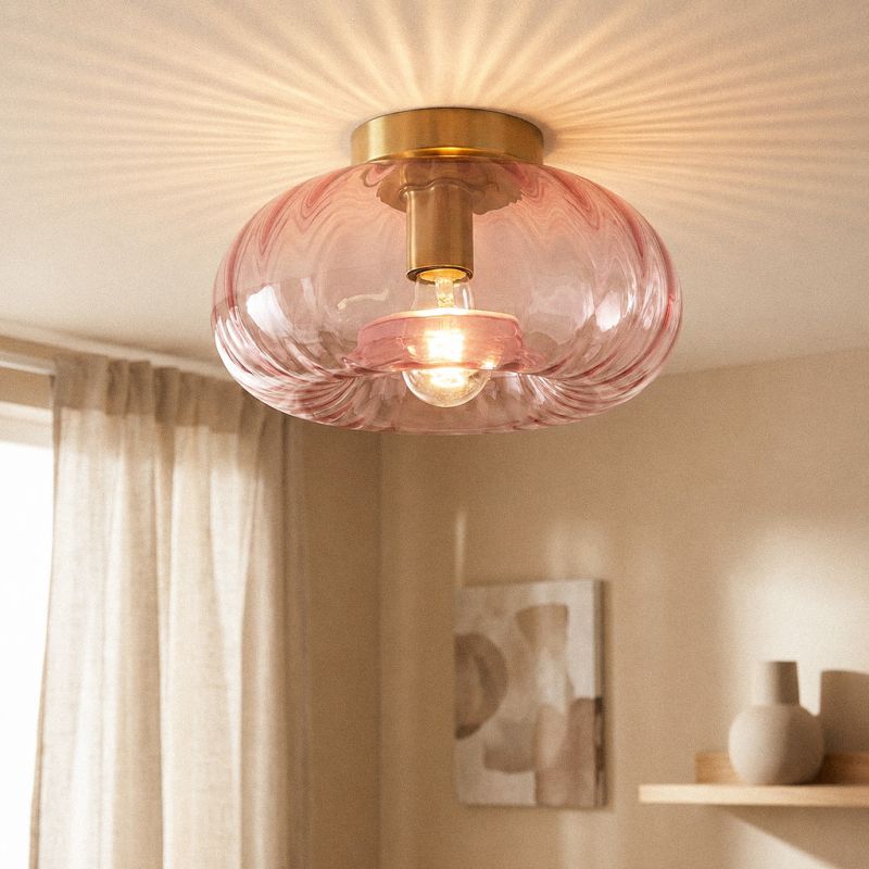 Retro plafondlamp roze, Diane