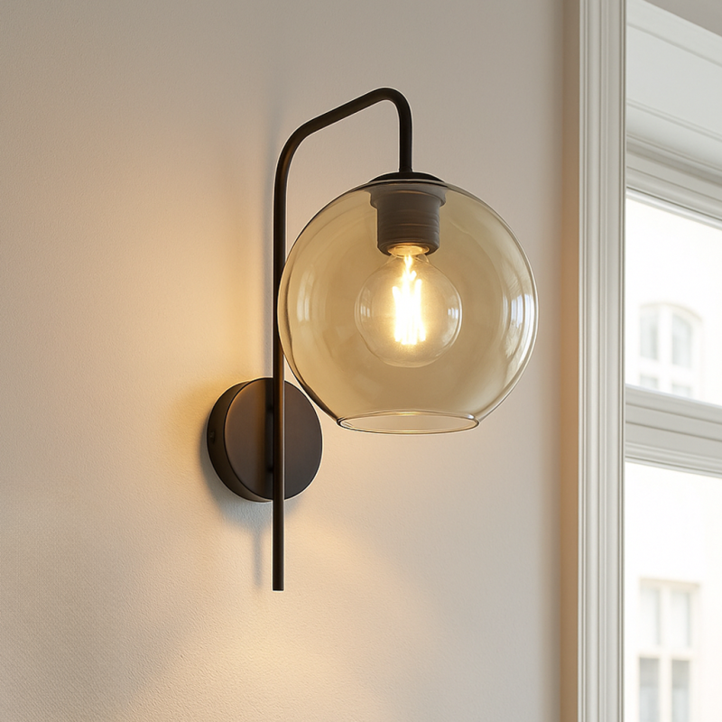 Design wandlamp amber, Giada, met schakelaar