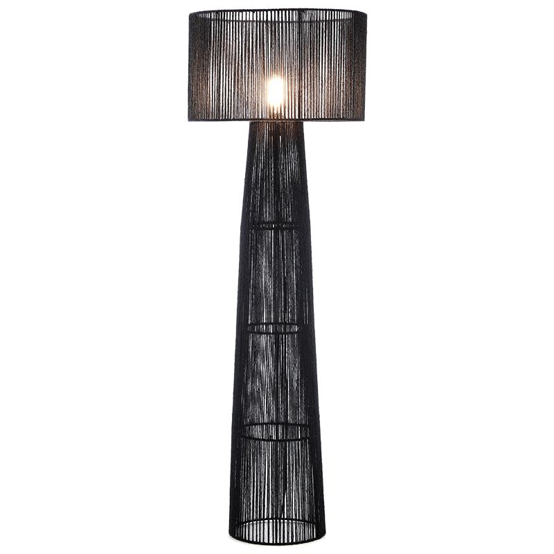 Landelijke vloerlamp zwart, Sanny, met schakelaar Landelijke vloerlamp zwart, Sanny, met schakelaar