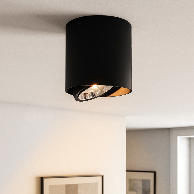 Moderne opbouwspot zwart, Mario