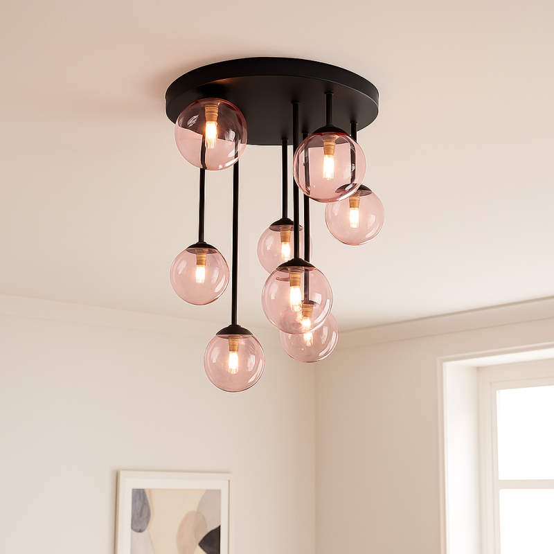Design plafondlamp roze, Stacy
