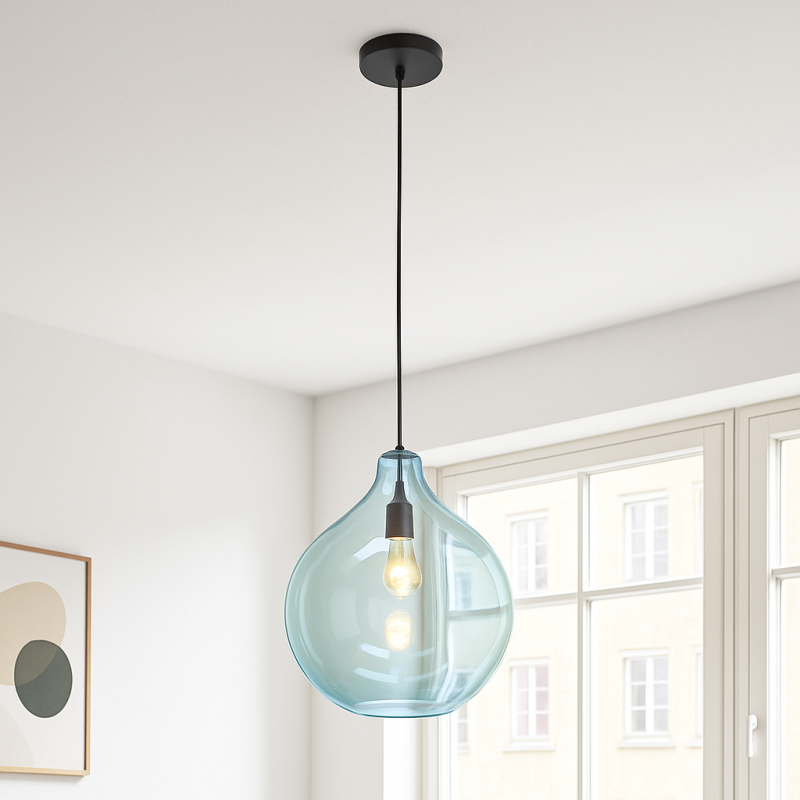 Design hanglamp blauw, Cees