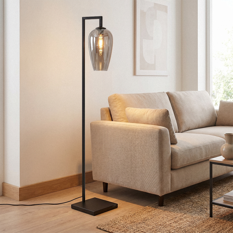 Design vloerlamp grijs, Andy, met schakelaar
