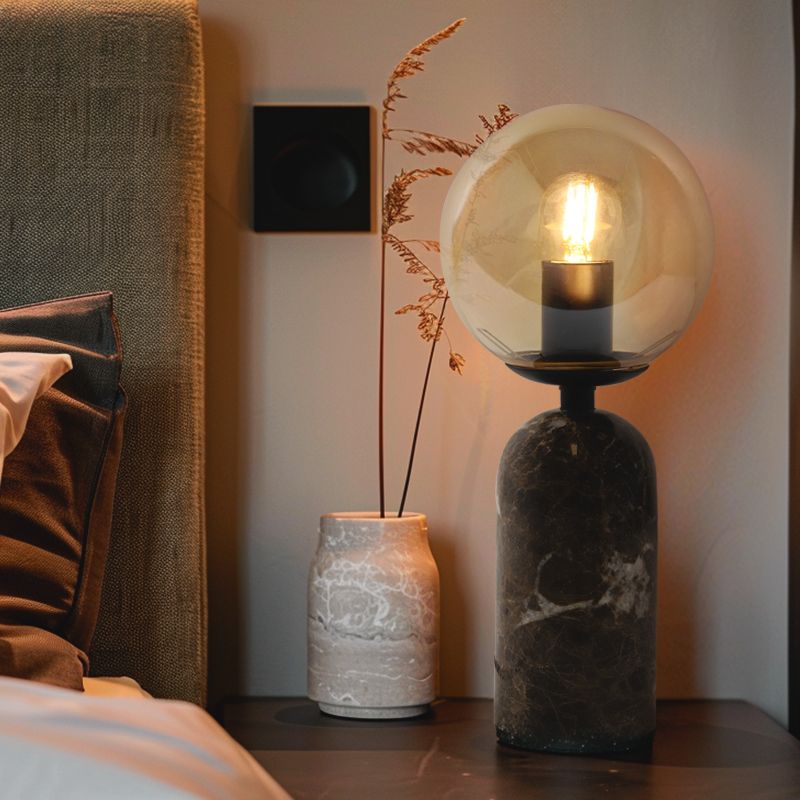 Marmeren tafellamp amber, Alan, met schakelaar Marmeren tafellamp amber, Alan, met schakelaar