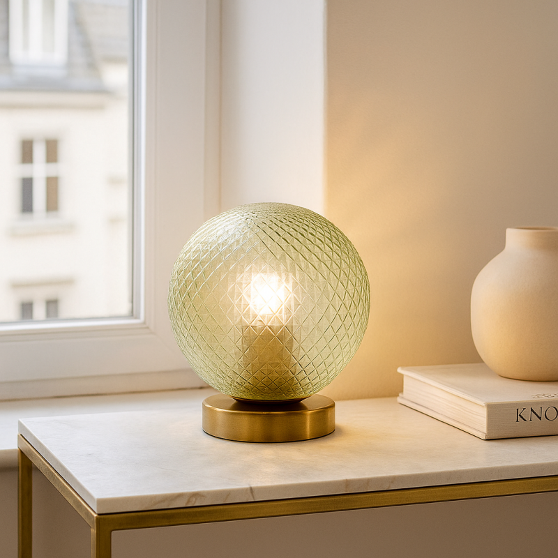 Retro tafellamp groen, Johnson, met schakelaar Retro tafellamp groen, Johnson, met schakelaar