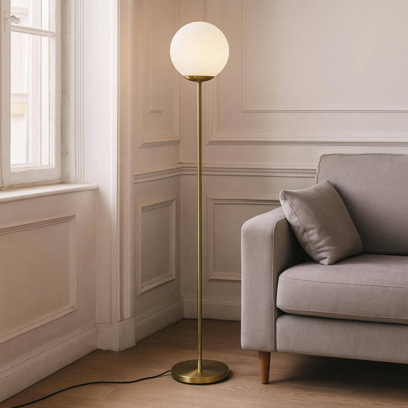 Design vloerlamp wit, Dolf, met schakelaar