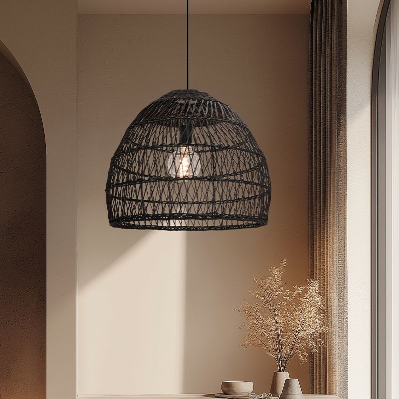 Rotan hanglamp zwart, Rosa Rotan hanglamp zwart, Rosa