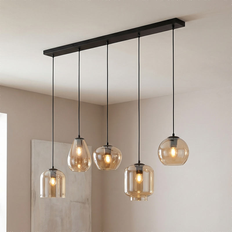 Moderne hanglamp amber, Caia