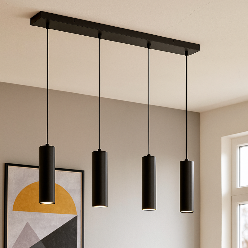 Moderne eettafel hanglamp zwart, Carlos Moderne eettafel hanglamp zwart, Carlos