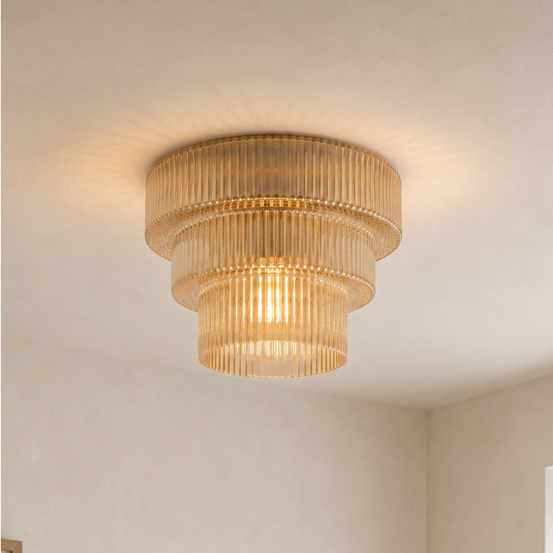 Retro plafondlamp amber, Paris