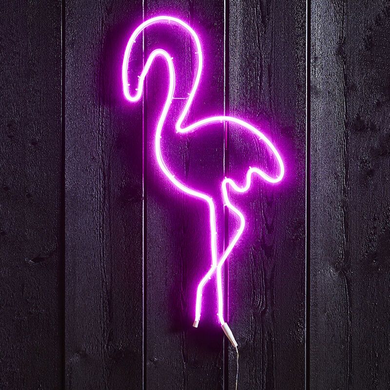 Neon silhouette Flamingo roze, voor binnen en buiten Neon silhouette Flamingo roze, voor binnen en buiten