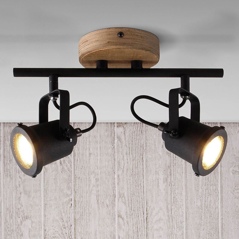 Industriële plafondspot Jantina, zwart Industriële plafondspot Jantina, zwart