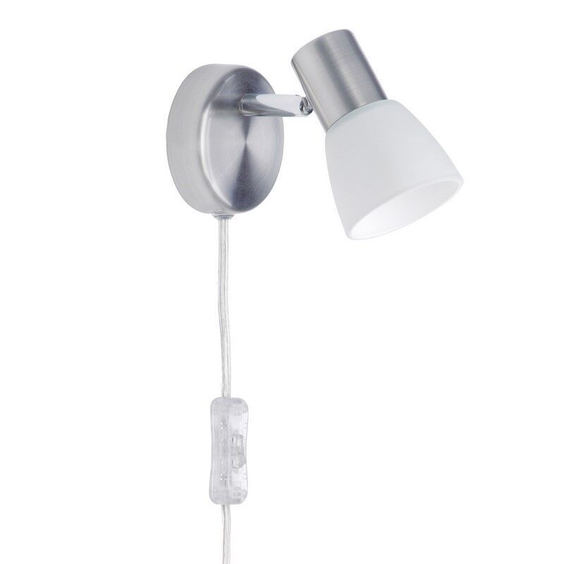 Metalen wandlamp chroom, Alaya, met schakelaar