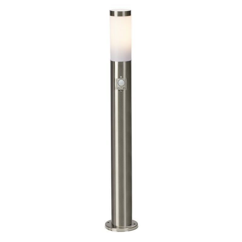 Kunststof staande buitenlamp met bewegingssensor chroom, Tom, IP44 Kunststof staande buitenlamp met bewegingssensor chroom, Tom, IP44