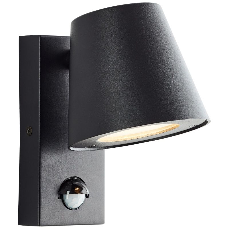 Metalen buiten wandlamp met bewegingssensor zwart, Wies, IP44