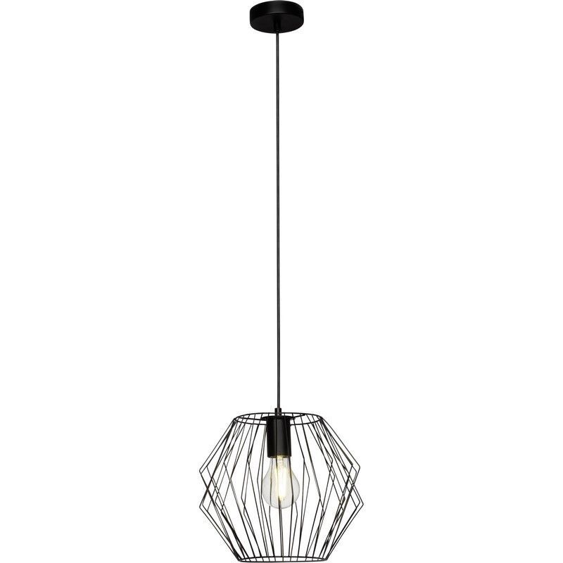 Industriële hanglamp Alvina, Zwart