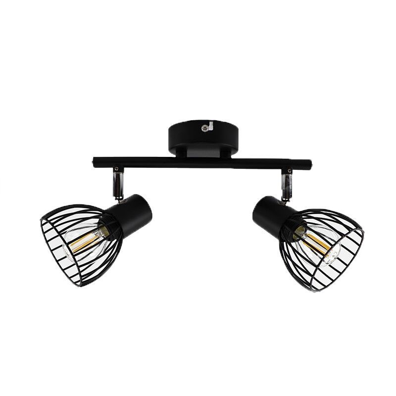 Industriële plafondspot Adama, zwart Industriële plafondspot Adama, zwart