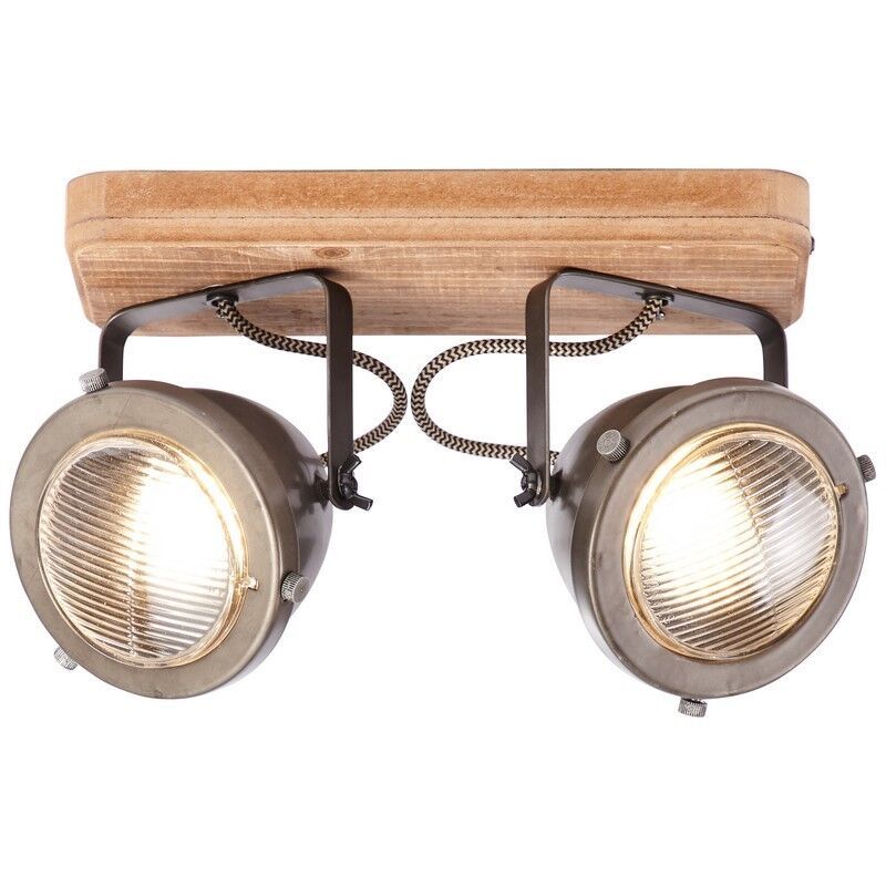 Moderne plafondlamp Elena, Burned Steel, Hout Moderne plafondlamp Elena, Burned Steel, Hout