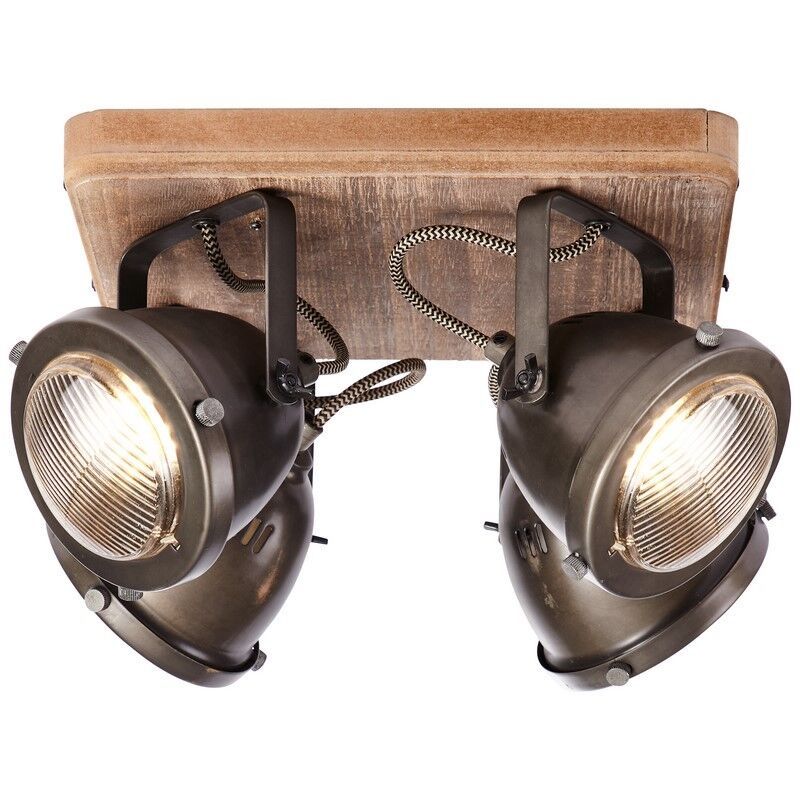 Moderne plafondlamp Elena, Burned Steel, Hout Moderne plafondlamp Elena, Burned Steel, Hout
