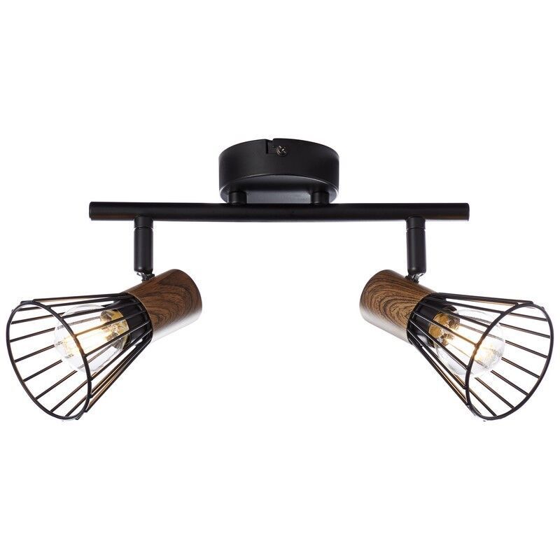 Moderne plafondlamp Floor, Donkerkleurig Hout, Mat Zwart Moderne plafondlamp Floor, Donkerkleurig Hout, Mat Zwart