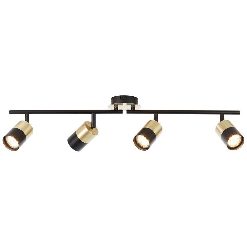 Moderne plafondlamp Cato, Geborsteld Messing, zwart Moderne plafondlamp Cato, Geborsteld Messing, zwart