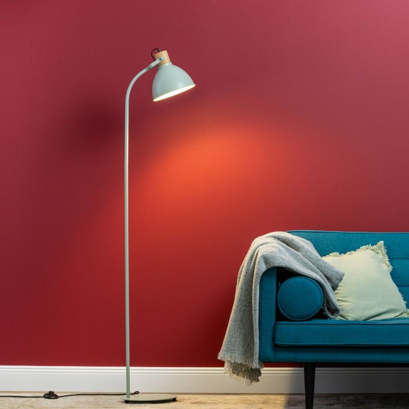 Landelijke vloerlamp groen, Thalina, met schakelaar Landelijke vloerlamp groen, Thalina, met schakelaar