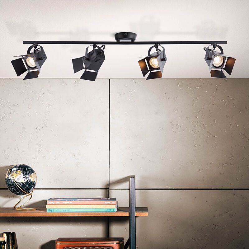 Industriële plafondspot zwart, Jowenna, 5W, 3000K LED