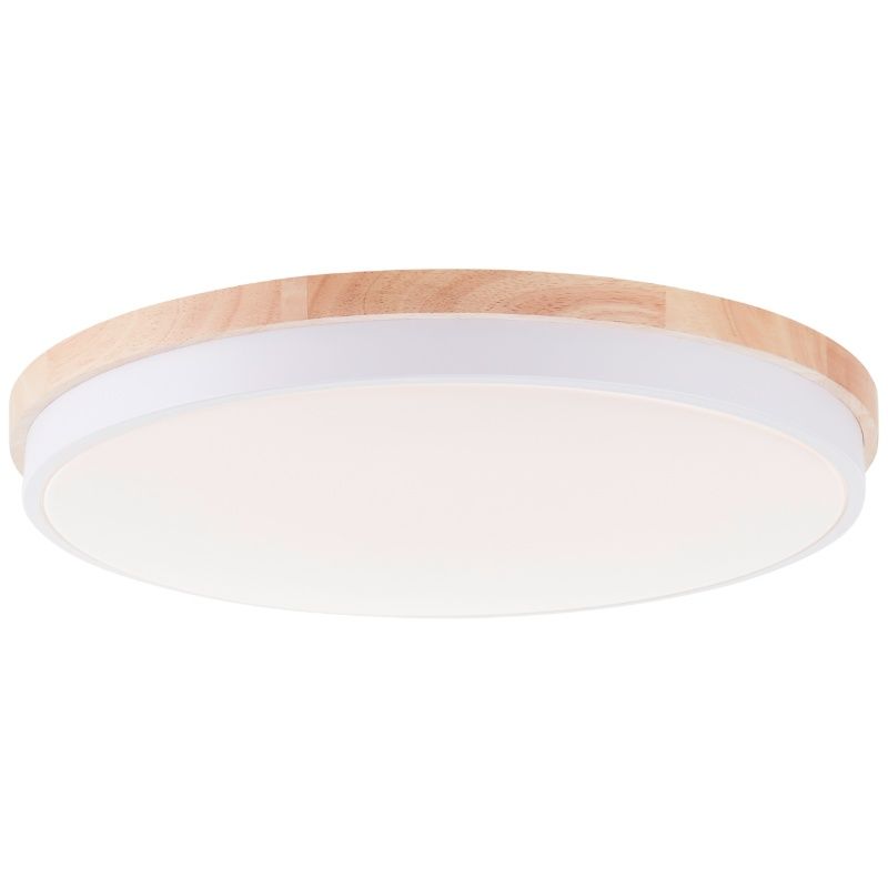 Moderne plafondlamp hout, Marloes, 36W, white switch LED, met afstandsbediening