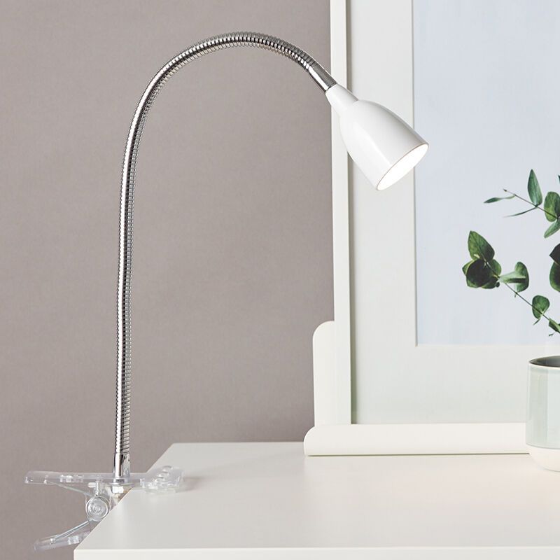 Kunststof klemspot wit, Kit, 2,4W, 3000K LED, met schakelaar Kunststof klemspot wit, Kit, 2,4W, 3000K LED, met schakelaar