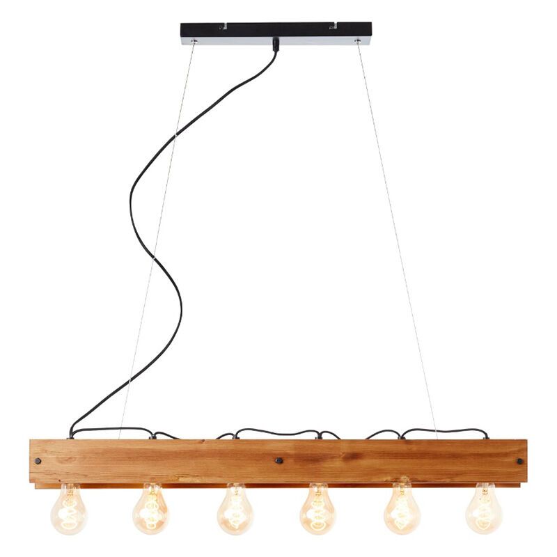 Houten hanglamp bruin, Rasha