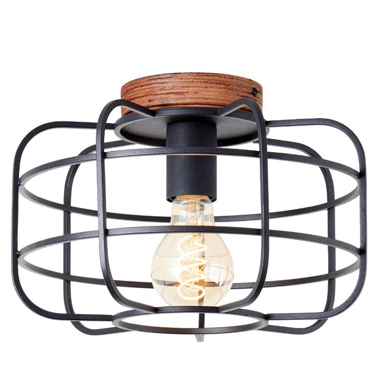 Houten plafondlamp zwart, Taede