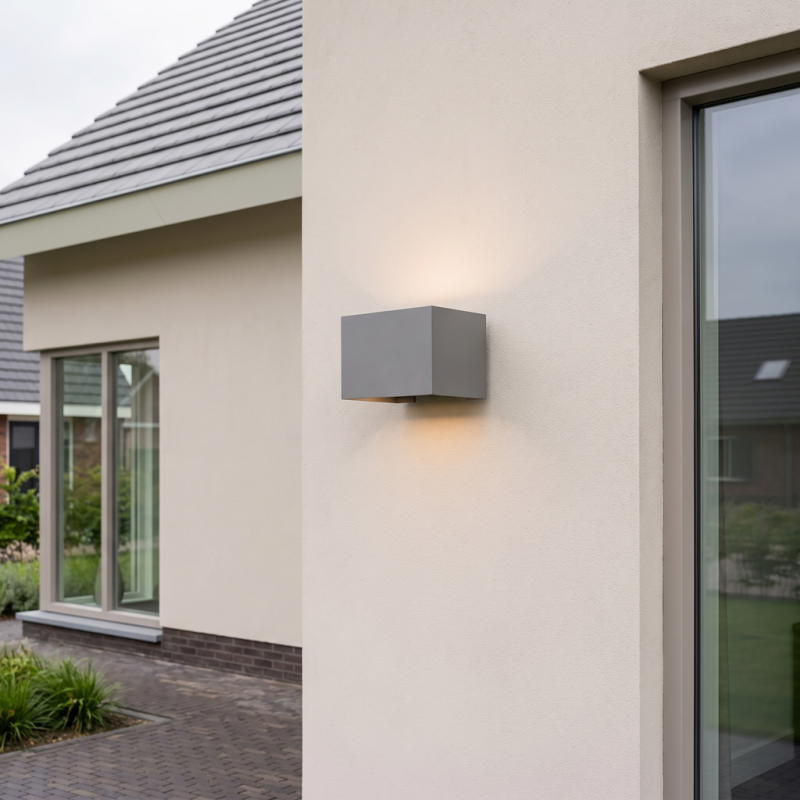 Antraciete up down wandlamp aluminium, Dion, 7W, 3000K LED, IP54 Antraciete up down wandlamp aluminium, Dion, 7W, 3000K LED, IP54