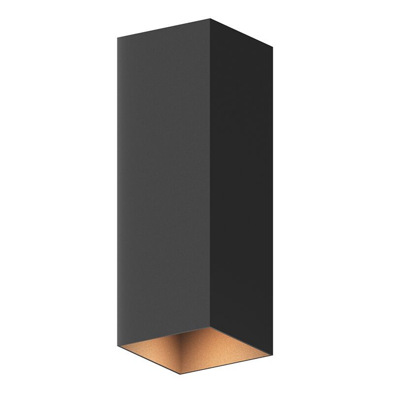 Zwarte up down wandlamp aluminium, Dion, 8W, 3000K LED, IP54