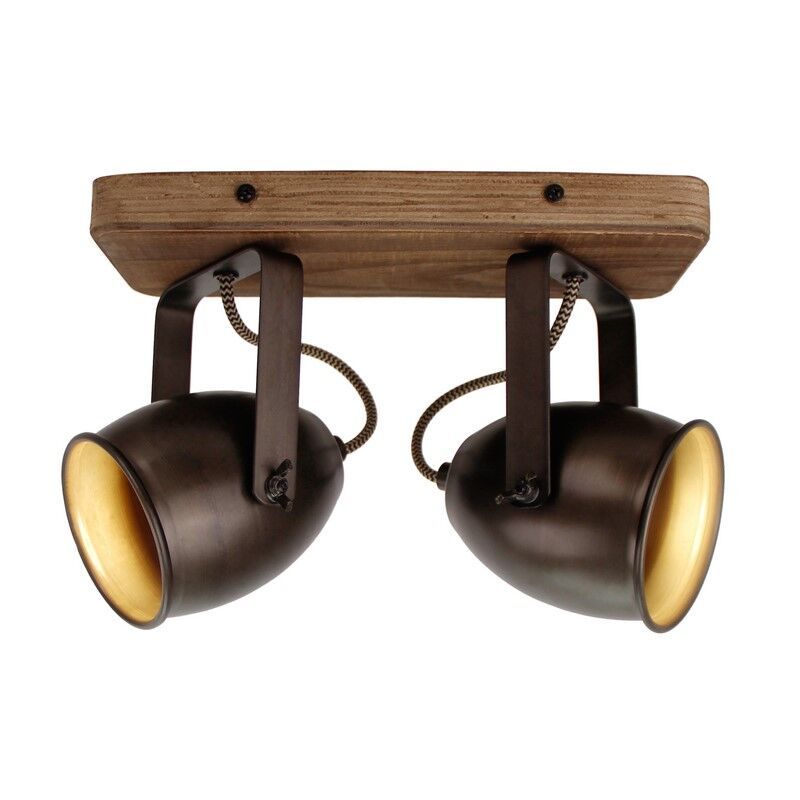 Zwarte plafondspot Chanice, metaal, vintage