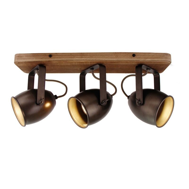 Zwarte plafondspot Chanice, metaal, vintage