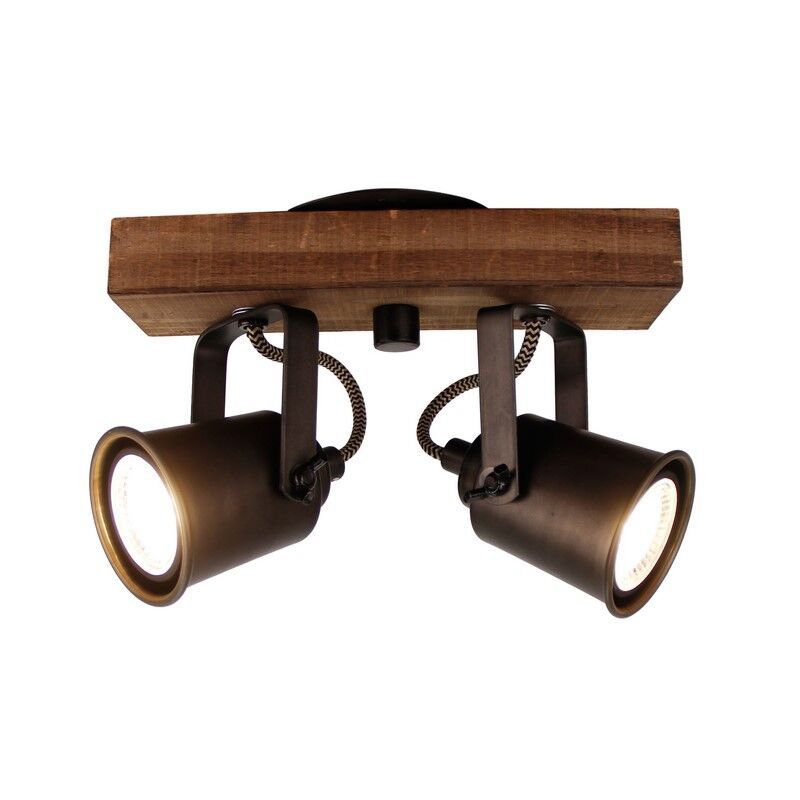 Zwarte plafondspot Clazina, metaal, vintage