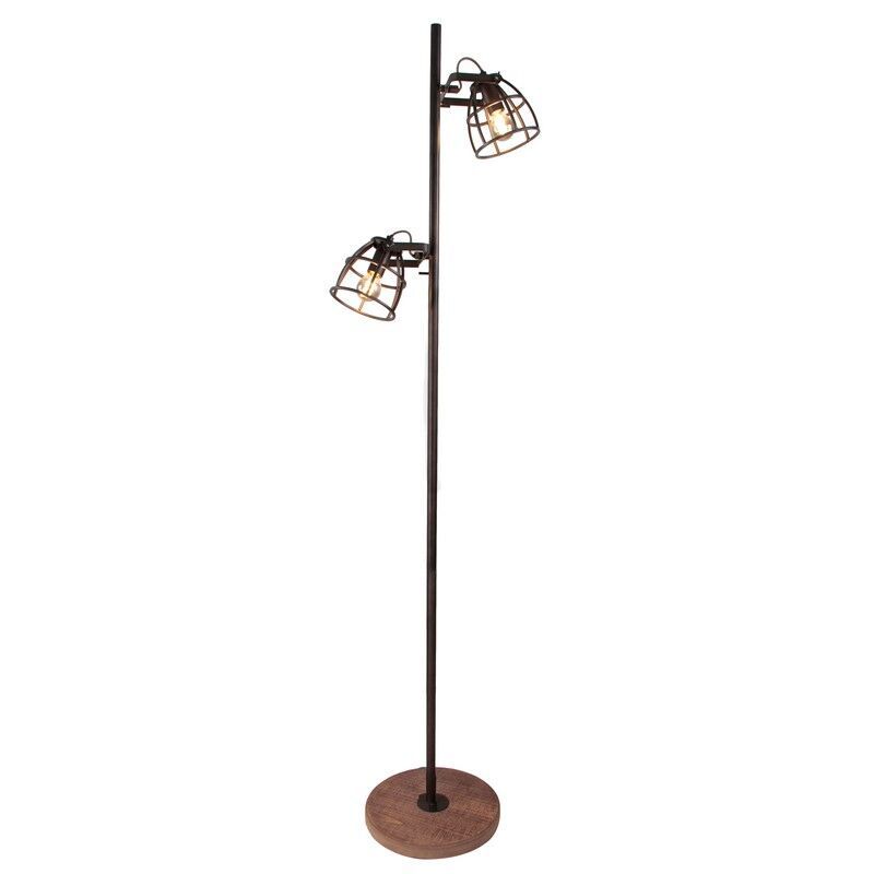Zwarte vloerlamp Calvin, metaal, industrieel Zwarte vloerlamp Calvin, metaal, industrieel